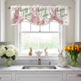 thumbnail image 3 of Happy Easter Tie Up Valances Curtain, Cute Pink Rabbit Butterfly Flower Floral Pink Border Adjustable Rod Pocket Short Window Treatment Tie Up Curtains Valances for Kitchen Bathroom 42x18 Inches, 3 of 9