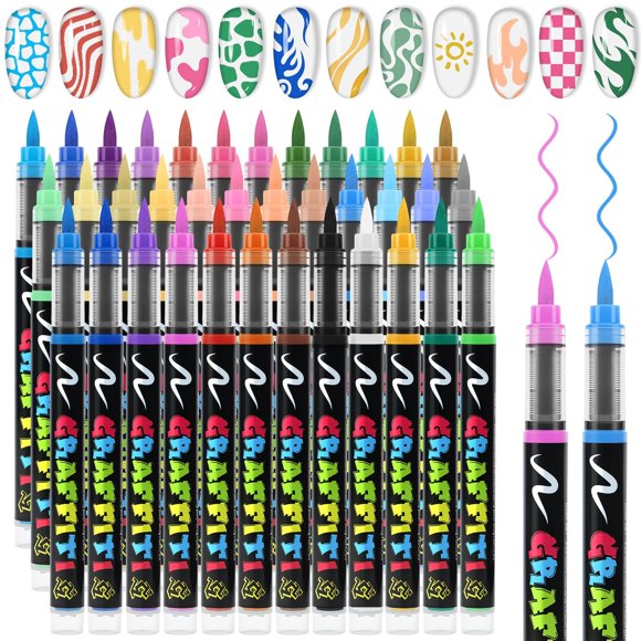 Juego de rotuladores para uñas EBANKU, 36 colores, pintura acrílica de secado rápido