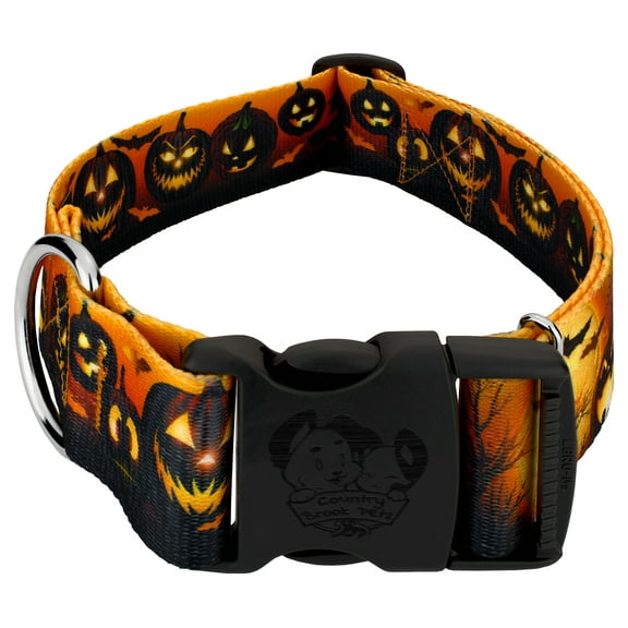 Country Brook Petz® 1 1/2 inch Deluxe Midnight Fright Dog Collar, Large