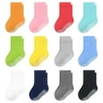 thumbnail image 6 of COUVER Unisex Baby Non Slip Grip Ankle Socks with Non Skid Soles for Infants Toddlers Kids Boys Girls, Girls Plain, 0-1Y, 6 Pairs, 6 of 6