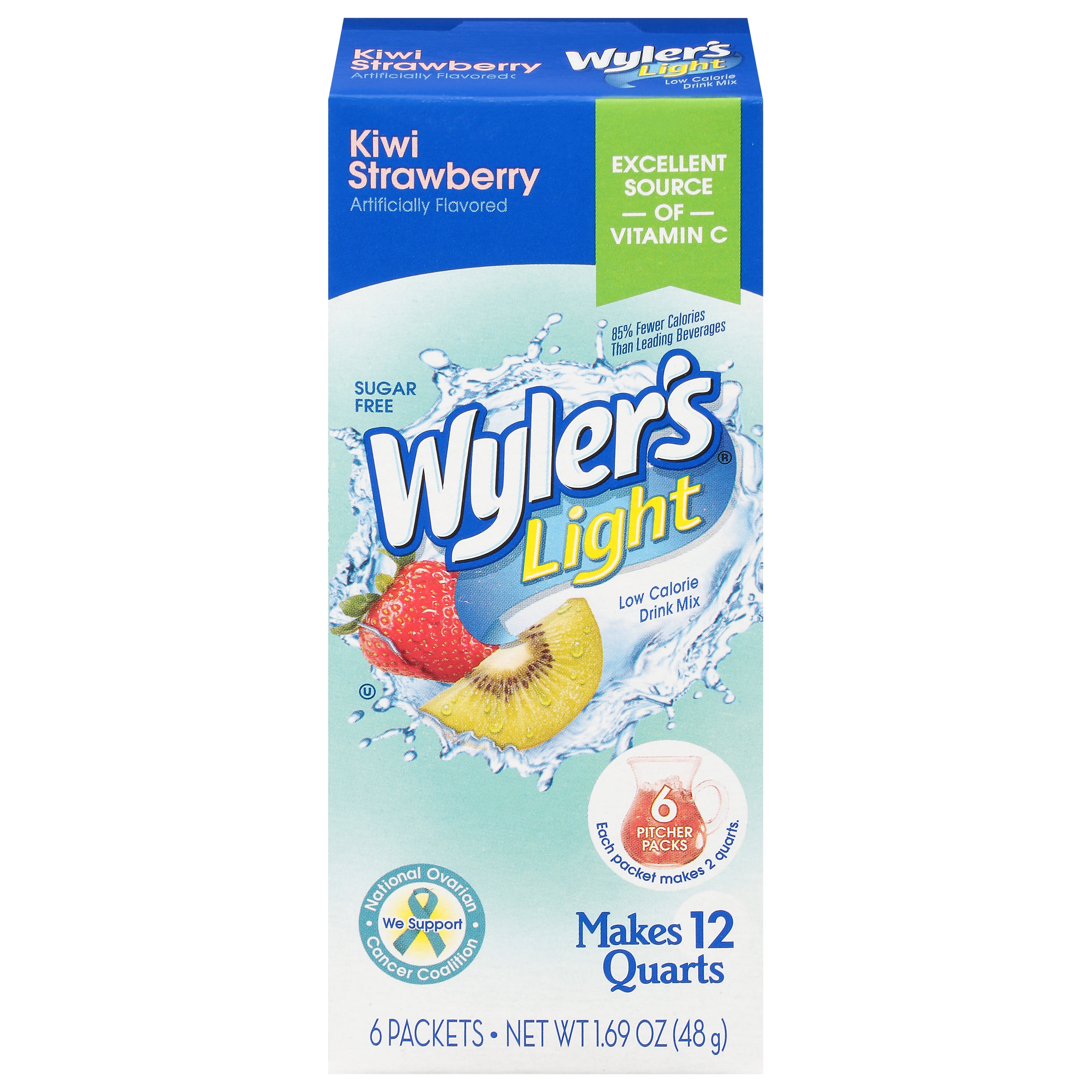(3 pack) Wyler's Light Kiwi Strawberry Drink Mix, 1.69 Oz., 6 Count