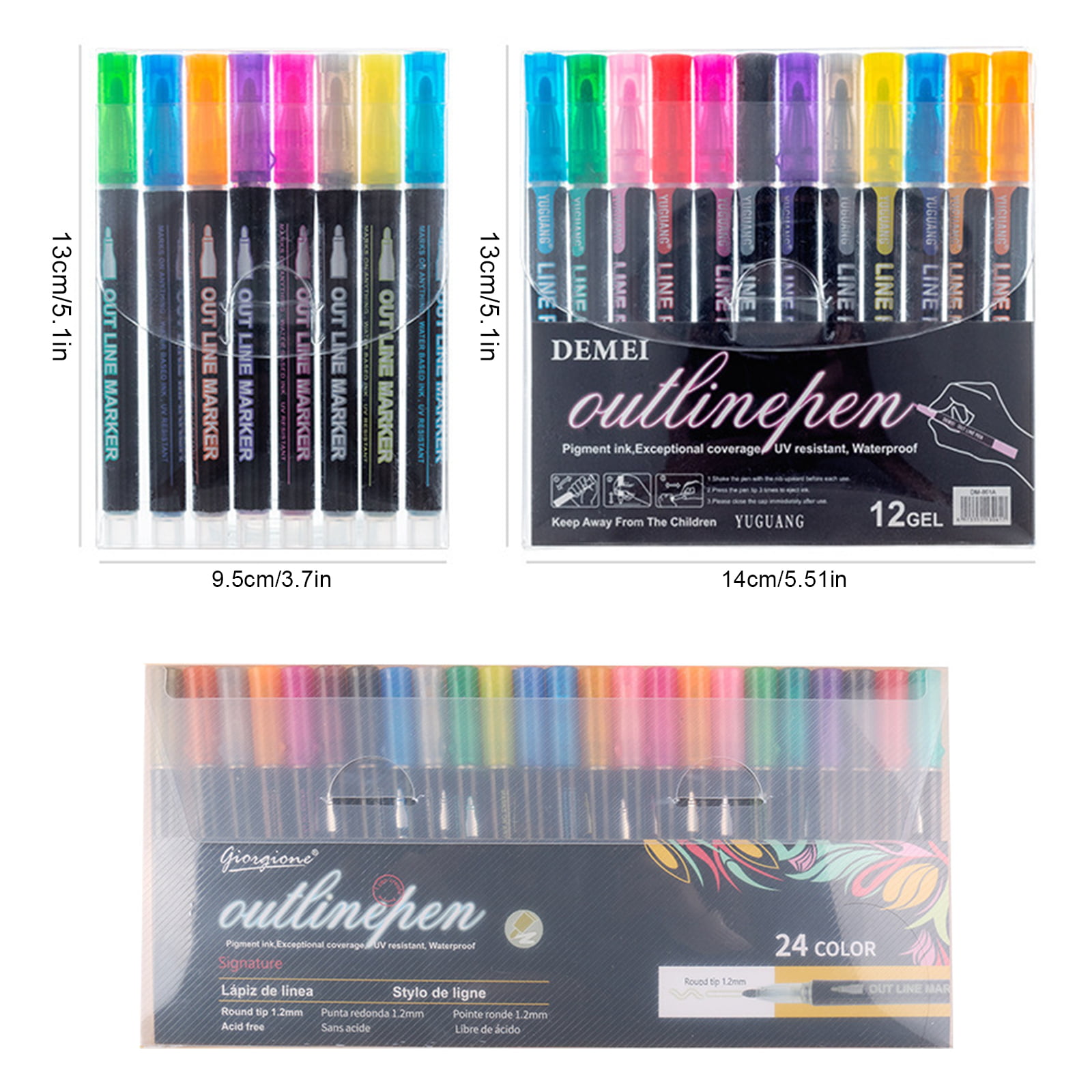 Iers 502br Metal Colored Markers Pen 12/18 Colors Set Diy Drawing
