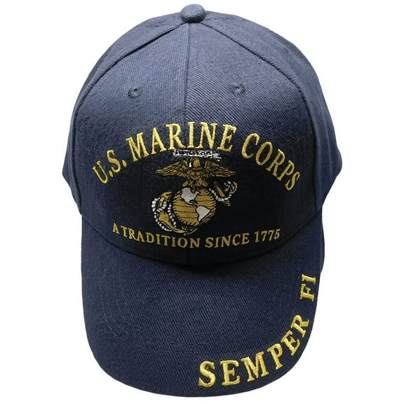 US Marines A Tradition Since 1775 Semper Fi Blue Cap HAT Officially Licensed