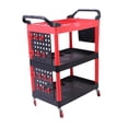 thumbnail image 3 of Almencla 3 Tier Auto Detailing Cart Automotive Accessories Garage Car Rolling Trolley Top Red with Bucket, 3 of 8