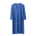 thumbnail image 2 of Men's Viscose Rayon Cardigan-Style Pajama Robe with V-Neck and Pockets, 2 of 5