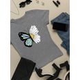 thumbnail image 3 of Half Butterfly Half Daisy T-Shirt Women -Image by Shutterstock, Female 4X-Large, 3 of 4