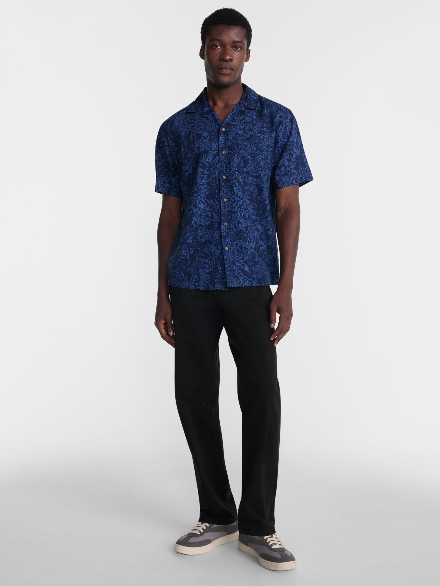 George Men's Linen Blend Holiday Camp Shirt, Sizes XS-3XL, LT-4XLT, 2XB-6XB