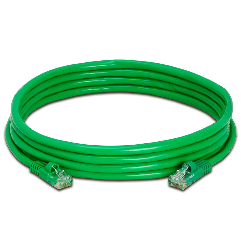 Cmple - Cat5e Ethernet Cable 10 ft, 350 MHz UTP Cat 5e Ethernet Patch Cord, 1Gbps Network Lan Cables, RJ45 Connectors, Compatible with Laptop, Modem, Router - Green