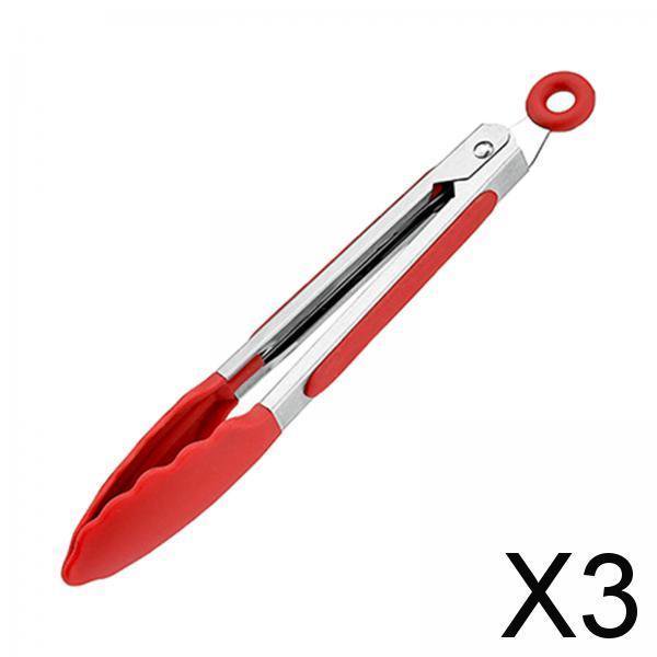 2 Pinzas de Cocina, Pinzas para Alimentos, Utensilios de Cocina con Abrazadera de Bloqueo , Pinzas para Servir con Puntas de Silicona, Pinzas , 3 3 piezas