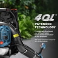 thumbnail image 3 of SENIX 49cc Gas Leaf Blower Backpack, 4-Cycle Up to 600 CFM and 200 MPH, 3 of 7