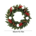 thumbnail image 4 of Cheapark Berry Vine Christmas Wreath - Lush Natural-Looking Foliage, Hanging Garland for Front Door, Durable Festive Decor for Christmas Home & Holiday Gatherings, 4 of 8