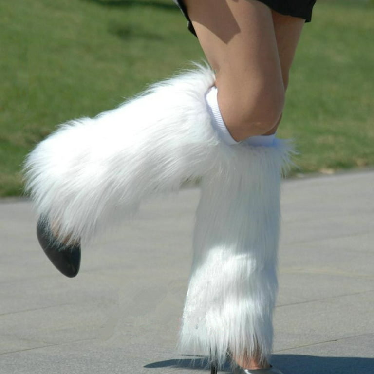 Visland Women Fur Leg Warmer, Fashion Sexy Solid Color Soft Faux Fur Furry  Plush Winter Leg Warmer Boot Cuffs Cover