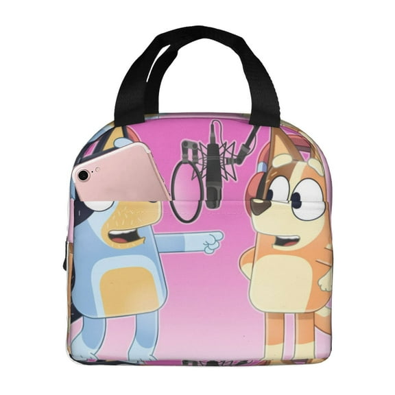 Kowoue Bluey Pattern Insulated Lunch Bag – Thick Aluminum Foil Lunch Box, Waterproof Thermal Tote with Front Access Pocket, Keeps Food Fresh for 4 Hours