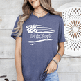 thumbnail image 5 of We The People Tattered Flag Gothic Script Patriotic Black Shirt Men Women, 5 of 6