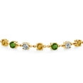 thumbnail image 2 of Gem Stone King 3.19 Ct Yellow Citrine Green Chrome Diopside 18K Yellow Gold Plated Silver Lab Grown Diamond Tennis Bracelet for Women (Fully Adjustable up to 9 inch), 2 of 3