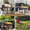thumbnail image 5 of Colorful Tie Dye Pattern Square Fitted Tablecloth with Elastic Edge,Square Table Cover,Washable Elastic Table Cover for Home Kitchen Party Decor 34"x34", 5 of 6