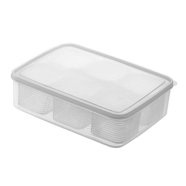6 contenedores de almacenamiento de delicatessen con tapas establecidas 4 L bandeja dividida Bandeja práctica cajas de sopa de cocina para el hogar