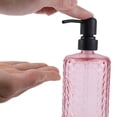 thumbnail image 3 of Unique Bargains 1 Pc Elegant Vertical Pattern Soap Pump Dispenser for Bathroom 16.9oz Pink Black, 3 of 6