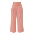 thumbnail image 4 of Efsteb Kids Girls Wide Leg Pants Casual Solid Color High Waist Pant Children's Loose Long Trousers (Pink,13 Years), 4 of 4