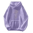 thumbnail image 2 of Vedolay Zip Up Hoodies for Women Women Crewneck Oversized Sweatshirt Long Sleeve Casual Fall Pullover Workout Tops,Purple L, 2 of 5