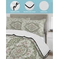 thumbnail image 3 of Quilts Queen Size Bedding Set, Sage Green Boho Reversible Summer Quilt 3 Pieces, Vintage Abstract Art Ethnic Tribe Lightweight Bedspreads Coverlets with 2 Pillow Shams for All Seasons, 3 of 5