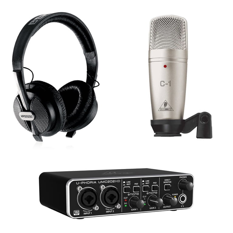 Behringer U-Phoria Studio Pro Recording Bundle, UMC202HD USB
