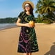 thumbnail image 4 of Balery Rainbow Glitter Vestidos sueltos de manga corta para mujer, vestidos de verano 2025, vestidos casuales de corte A con vuelo., 4 of 6