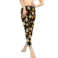 thumbnail image 2 of DISNIMO Skull Flower Printed High Waisted Yoga Pants for Women, Tummy Control Yoga Pants Leggings Stretch Workout Yoga Pants for Yoga Gym, Black, 3XL, 2 of 6