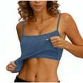 thumbnail image 7 of Camisole Tank Tops with Built Bra for Women Slim Fitted Sleeveless Tanks Soft Stretchy Yoga Casual Base Tees (XL, Blue), 7 of 7