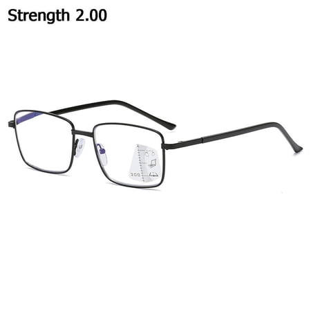 Men Women Progressive Multifocal Vision Diopter Anti Blue Light Readers Eyeglasses Reading Glasses Presbyopia Glasses Computer Goggles STRENGTH 2.00