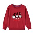 thumbnail image 2 of Chandail en Molleton à Col Rond pour Filles, Automne et Hiver, Imprimé Cœur, Manches Longues, Rouge 3-4 Ans, 2 of 4