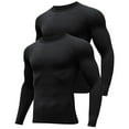 thumbnail image 1 of Camiseta de compresión de 2 piezas, camiseta funcional de manga larga para hombre, camiseta deportiva térmica, 1 of 6