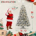 thumbnail image 2 of CAPHAUS 7.5 Feet Full Artificial Pre-Lit Snow Flocked Christmas Tree w/ 1346 Branch Tips Pre-Hinged & Foldable Stand, 550 LED Lights, Fake Flocked Xmas Tree for Indoor, Office, Party, Holiday, 2 of 9