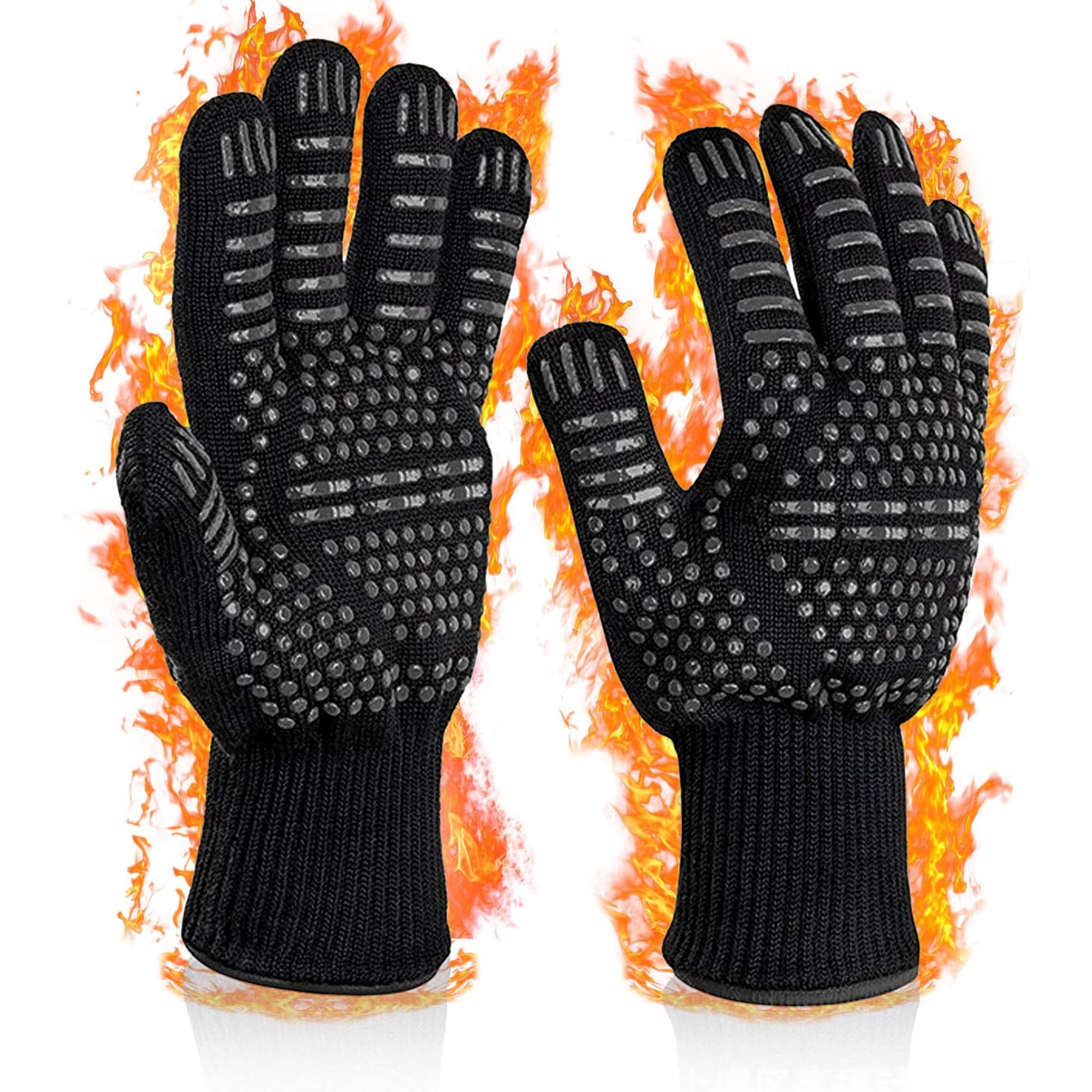 Gants Lavables Manches Longues Gants De Barbecue Résistants Chaleur - Silicone Lavable, Protection 3 Couches Gant Cuisine Four