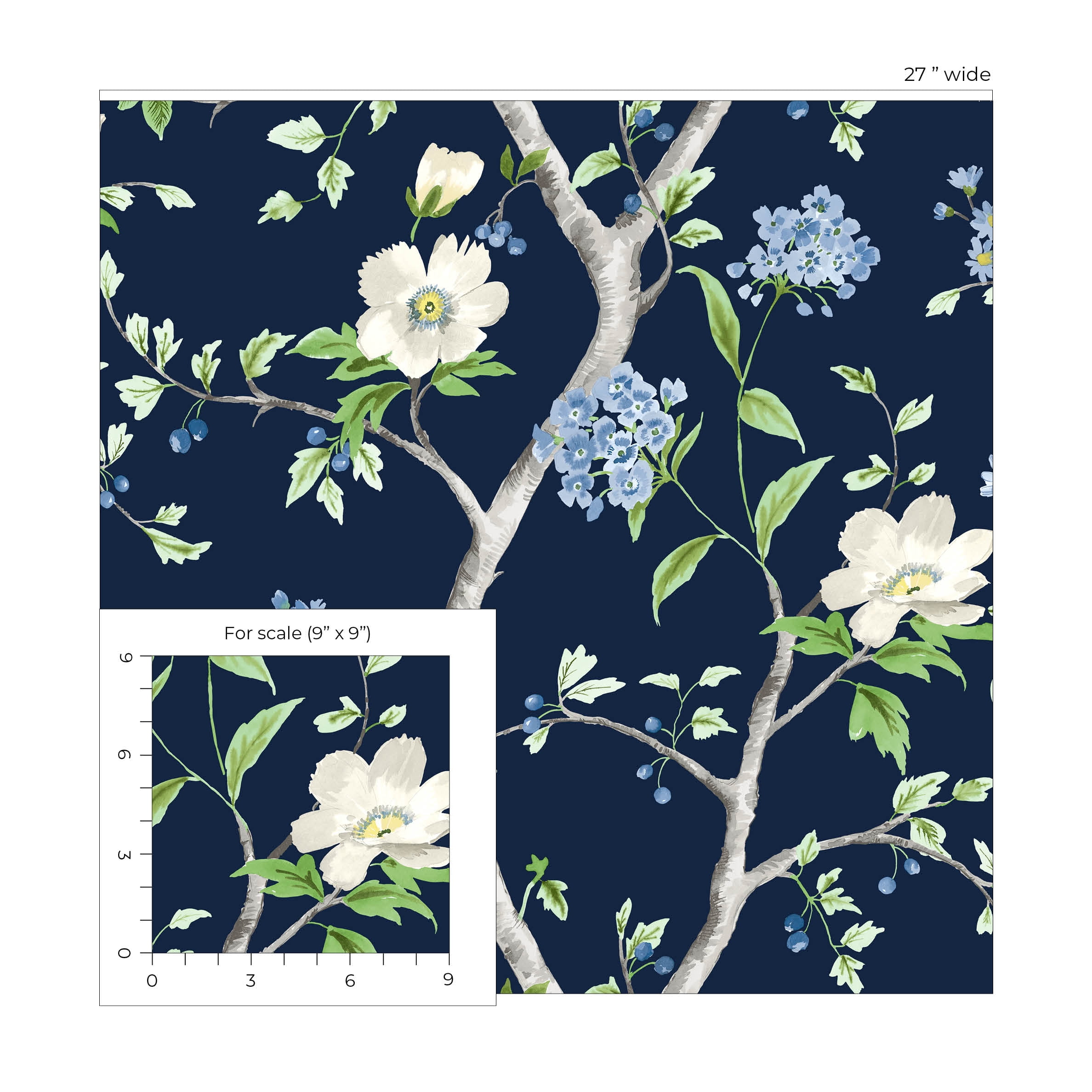 Lillian August Floral Trail Peel and Stick Wallpaper