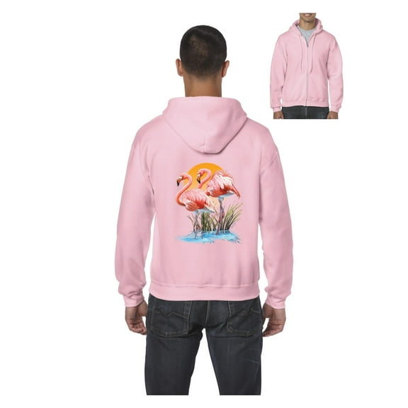 Mens Flamingo Full-Zip Hooded Sweatshirt
