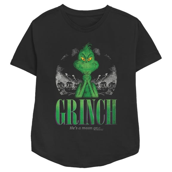 Women's Dr. Seuss Christmas Grinch You're a Mean One Portrait Graphic T-Shirt