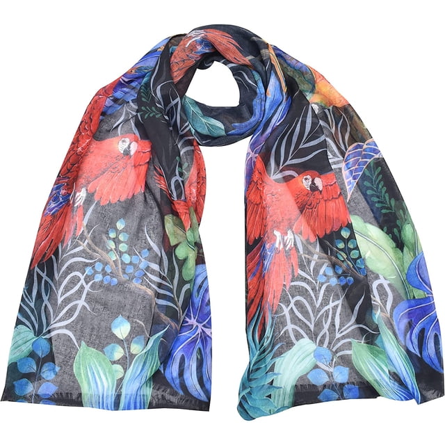 Anuschka Foulard en Chiffon - Uvre d'Art Imprimée Originale avec Tissu Ultra-Doux et Léger 100 % Polyester