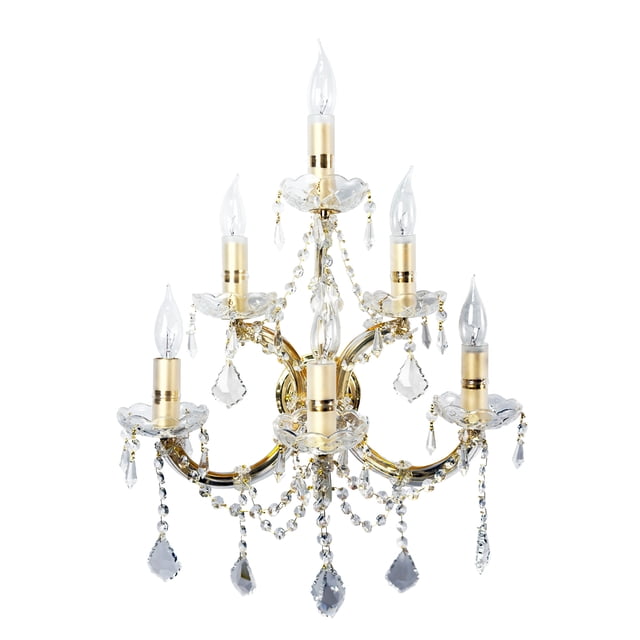 Lámpara de Pared Cristal Cortado Gamalux María Theresa 6 Luces Clasico