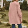 thumbnail image 4 of Scyoekwg Women's Cardigans Fall Coats Solid Color Open Front Cardigan Coat Loose Long Sleeve Casual Lightweight Trendy Cardigan(Pink,M), 4 of 6