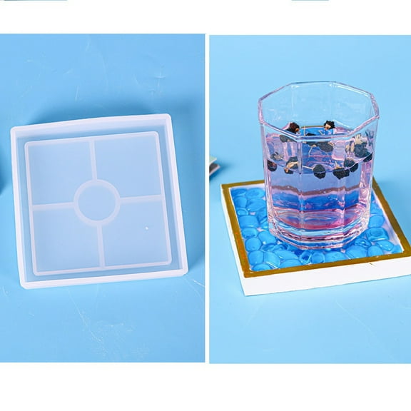 2 pc DIY Square Coaster Silicone Molds Resin Casting Molds For UV Resin Epoxy Resin Jewelry Making White 106x106x16mm Inner Diameter: 100x100mm