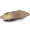 thumbnail image 4 of Unique Bargains Women's Pointy Toe Zipper Block Heel Ankle Boots Taupe 6, 4 of 7