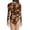 Coffee, variant on Gold Womens Swimsuit Fish Scales Print Long Sleeve Swimsuit Zipper Surfing Rash Guard Swimwear Bathing Suit