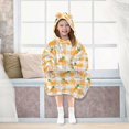 thumbnail image 7 of FORMRS Wearable Blanket Hoodie with Sleeves for Kids Cozy Flannel Sweatshirt, Yellow Rabbit Pattern, 7 of 7