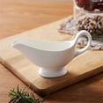 thumbnail image 4 of Ceramic White Gravy Boat With Handle Hotel Western Restaurant Cafe Small Milk Pitcher, 4 of 7