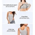 thumbnail image 3 of CARCOS Womens Tank Tops with Built in Shelf Bra Plus Size Basic Stretchy Padded Camisole Casual Layering Tanks Undershirt Gray L, 3 of 6