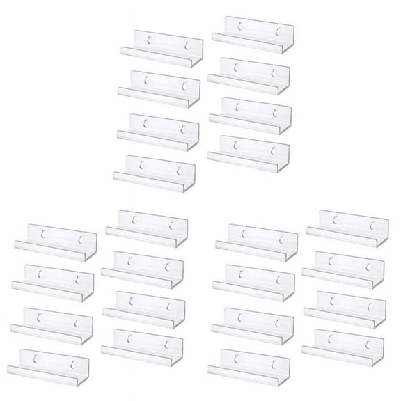 Clear Vinyl Record Shelf Wall Mount 24 Pack,Acrylic Album Record Holder Display,Vinyl Record Shelf Stand