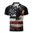thumbnail image 4 of Men's Short Sleeve 4th of July Print Henley T-Shirt – Patriotic Independence Day Graphic Tops Summer Casual Wear American Flag Henley Shirt, 4 of 5