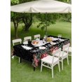 thumbnail image 3 of Outdoor Tablecloth with Umbrella Hole and Zipper, Black Christmas Rectangle Table Cloth 60x84 Inch Waterproof Tablecloth, Xmas Tree Snowflake Poinsettia Picnic Table Cover for Patio Camping, 3 of 7
