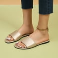 thumbnail image 2 of Mepaouo Women's Flat Sandals Open Toe Slip on Leather Slide Comfortable Fashion Beach Slippers Shoes, 2 of 8